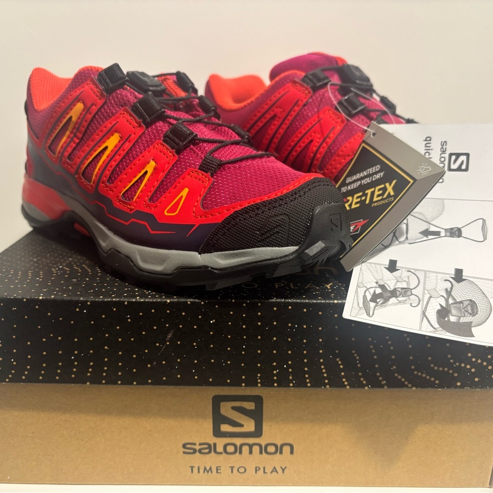 SOLD! Salomon X-Ultra GTX J in Sangria Red and Gray